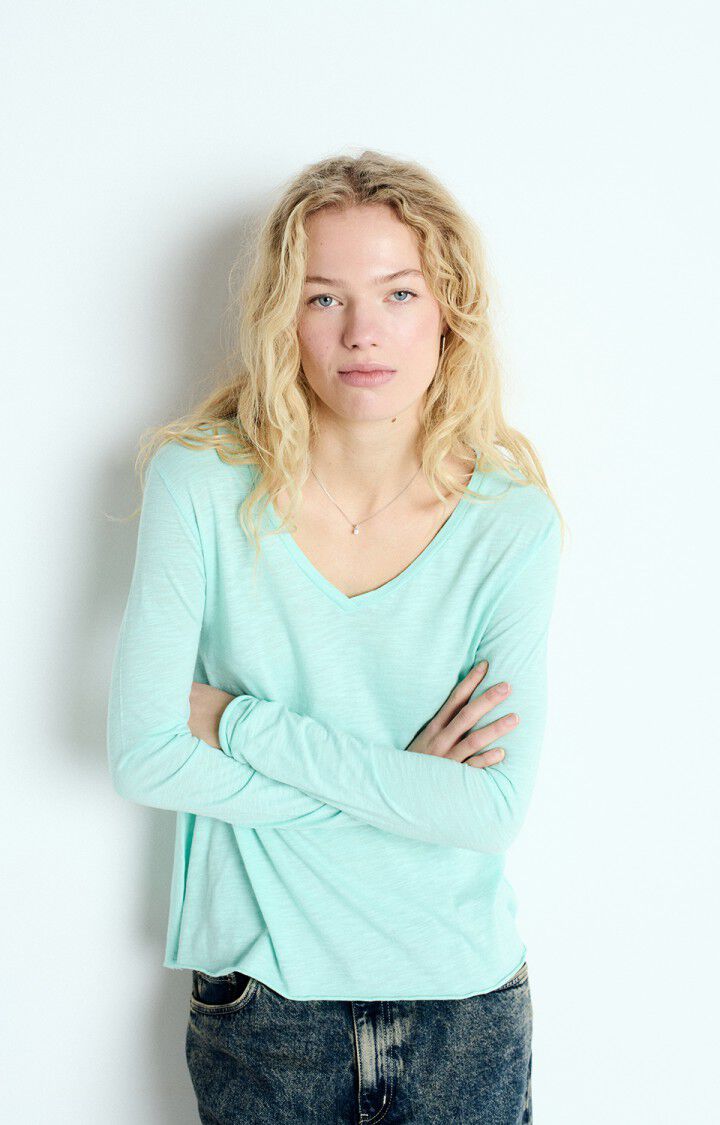 american vintage T-shirt femme Jacksonville - CONCOMBRE VINTAGE 68 Manches longues Bleu - E25