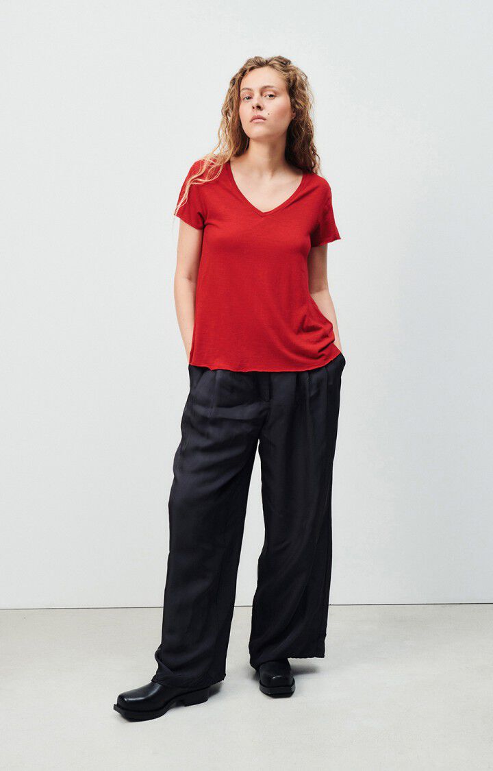 American Vintage T-shirt Femme Jacksonville - COQUELICOT VINTAGE 15 Manches Courtes Rouge - H24