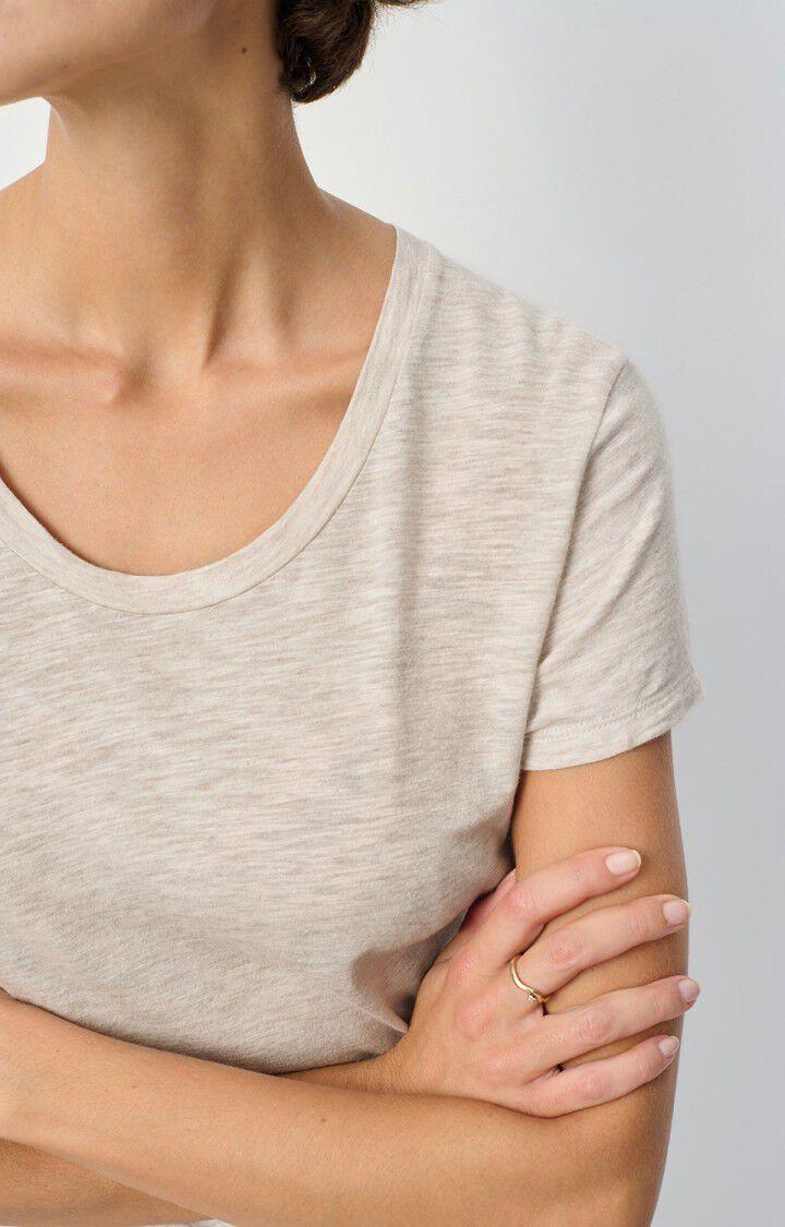 American Vintage T-shirt Femme Jacksonville - CREME CHINE 15 Manches Courtes Beige - E25