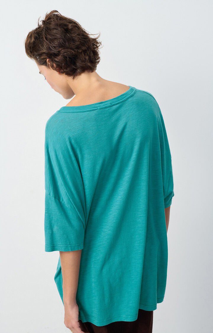 American Vintage T-shirt Femme Jacksonville - EMERAUDE CHINE 17 Manches Courtes Bleu - H24