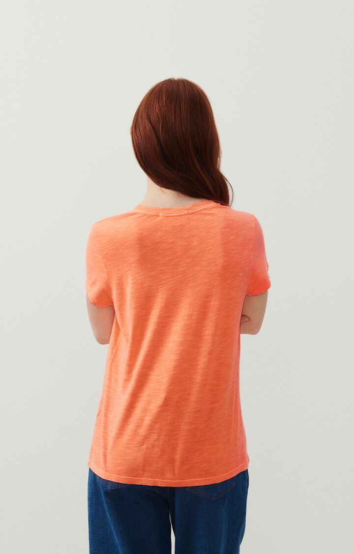 American Vintage T-shirt Femme Jacksonville - FEU FLUO 15 Manches Courtes Orange - E24