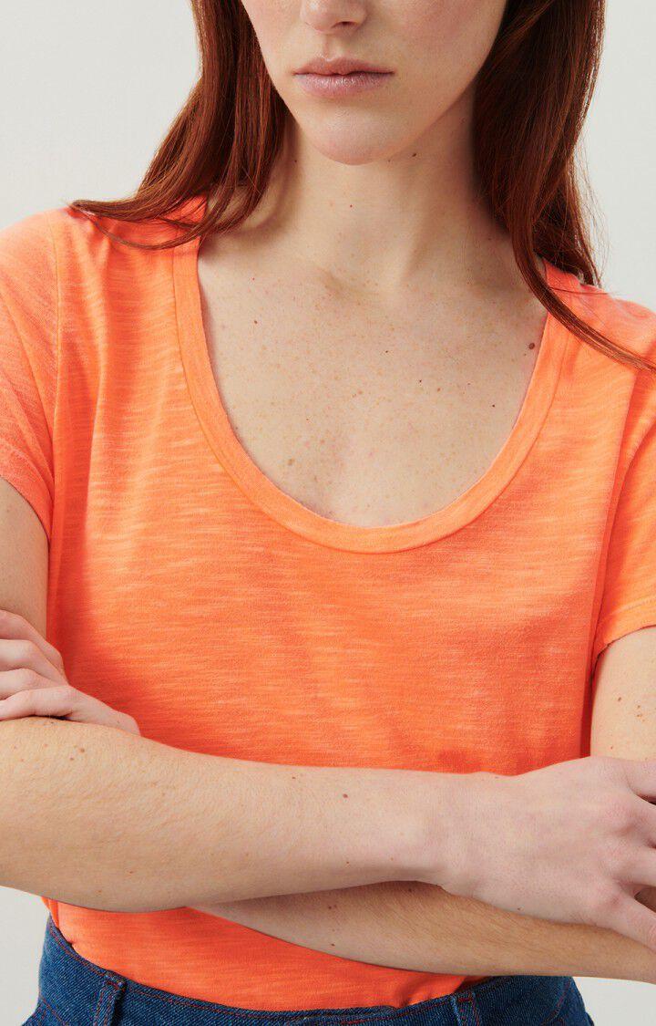 American Vintage T-shirt Femme Jacksonville - FEU FLUO 15 Manches Courtes Orange - E24