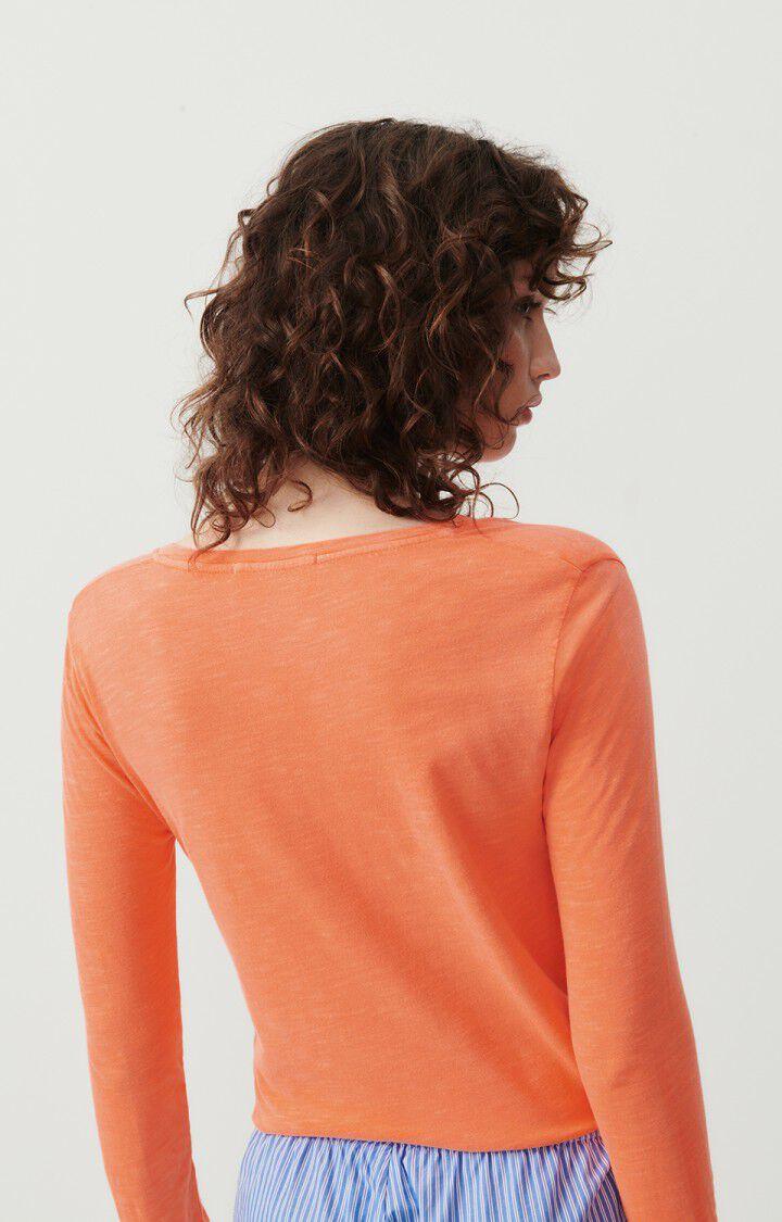 American Vintage T-shirt Femme Jacksonville - FEU FLUO 48 Manches Longues Orange - E24