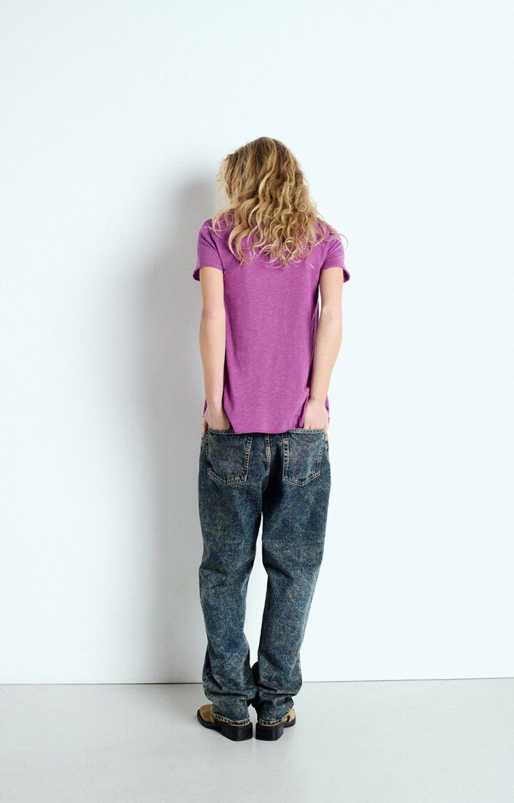 American Vintage T-shirt Femme Jacksonville - GERANIUM VINTAGE 15 Manches Courtes Violet - E25