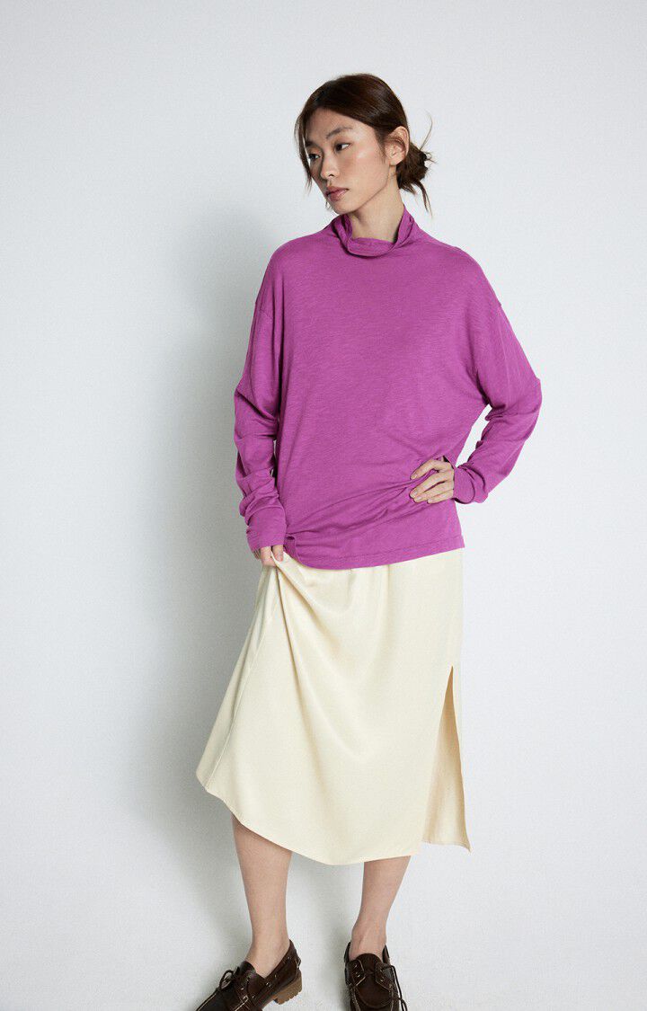 American Vintage T-shirt Femme Jacksonville - GERANIUM VINTAGE 56 Manches Longues Violet - E25