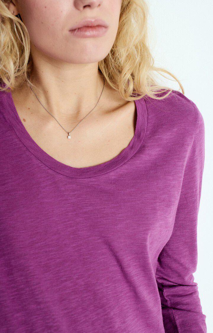 American Vintage T-shirt Femme Jacksonville - GERANIUM VINTAGE 65 Manches Longues Violet - E25