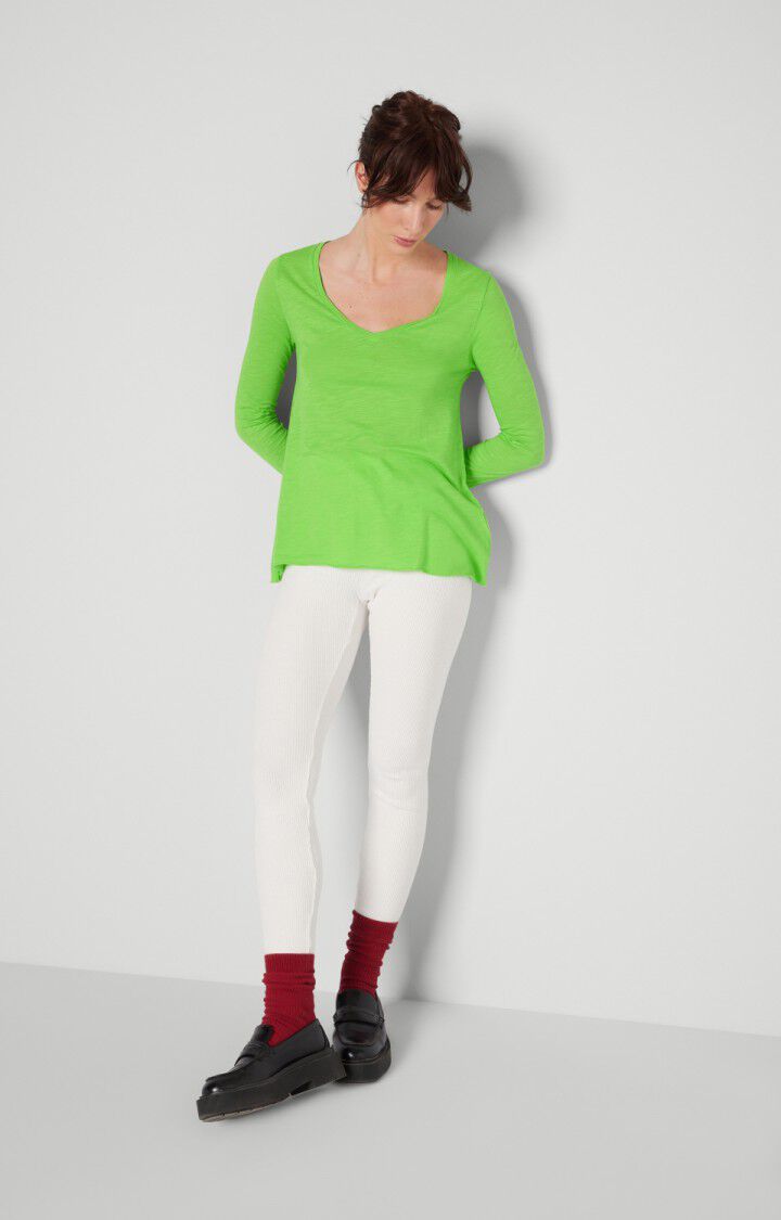 American Vintage T-shirt Femme Jacksonville - GRANNY VINTAGE 68 Manches Longues Vert - H22