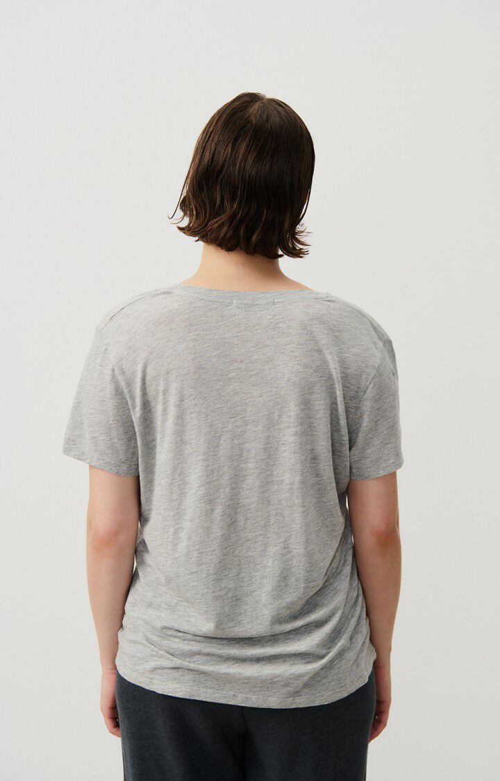 American Vintage T-shirt Femme Jacksonville - GRIS CHINE 15 Manches Courtes Gris - E25