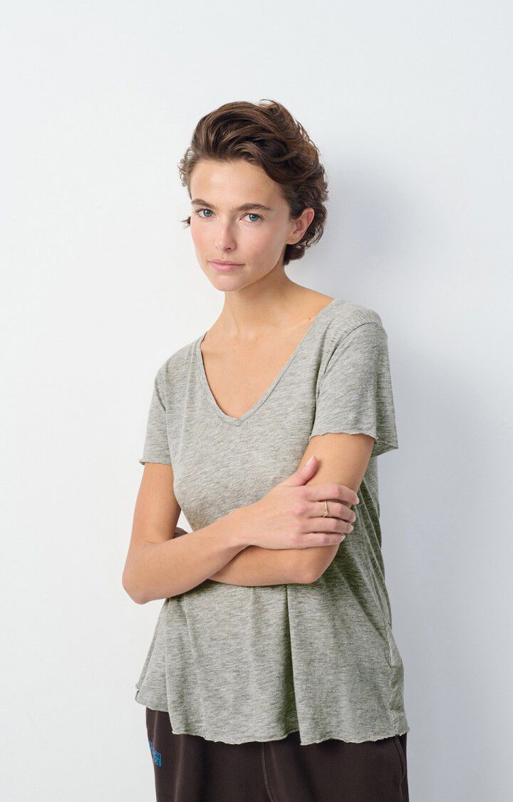 american vintage T-shirt femme Jacksonville - GRIS CHINE 15 Manches courtes Gris - E25