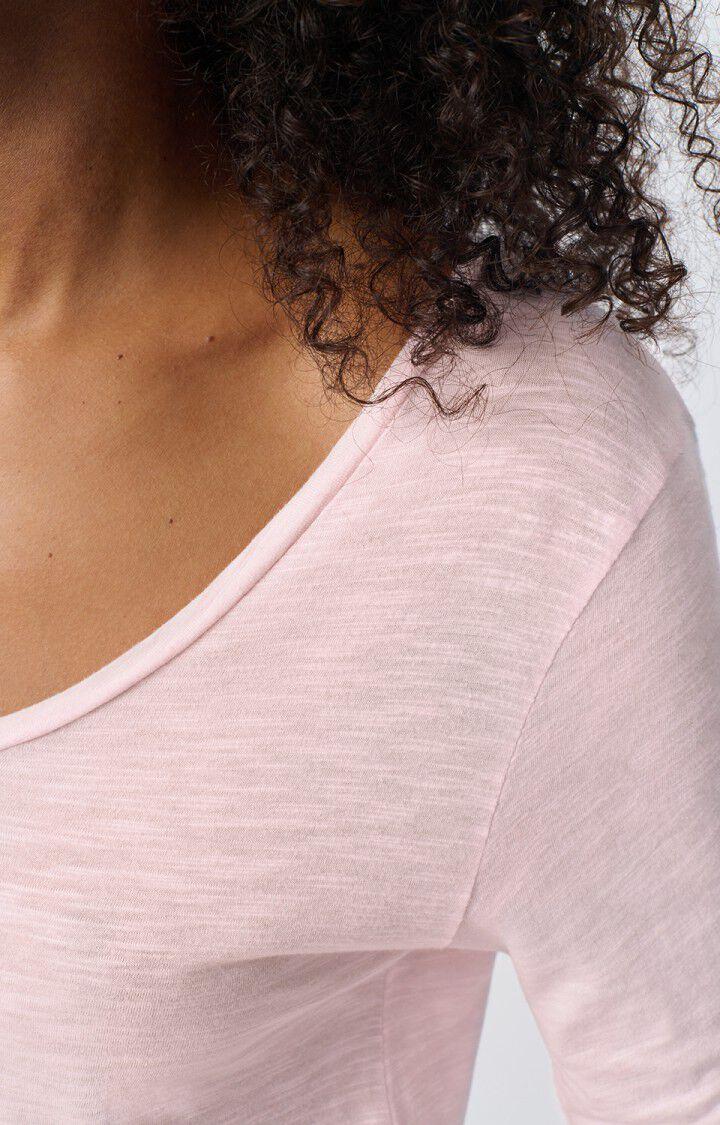 American Vintage T-shirt Femme Jacksonville - GUIMAUVE VINTAGE 68 Manches Longues Rose - E25