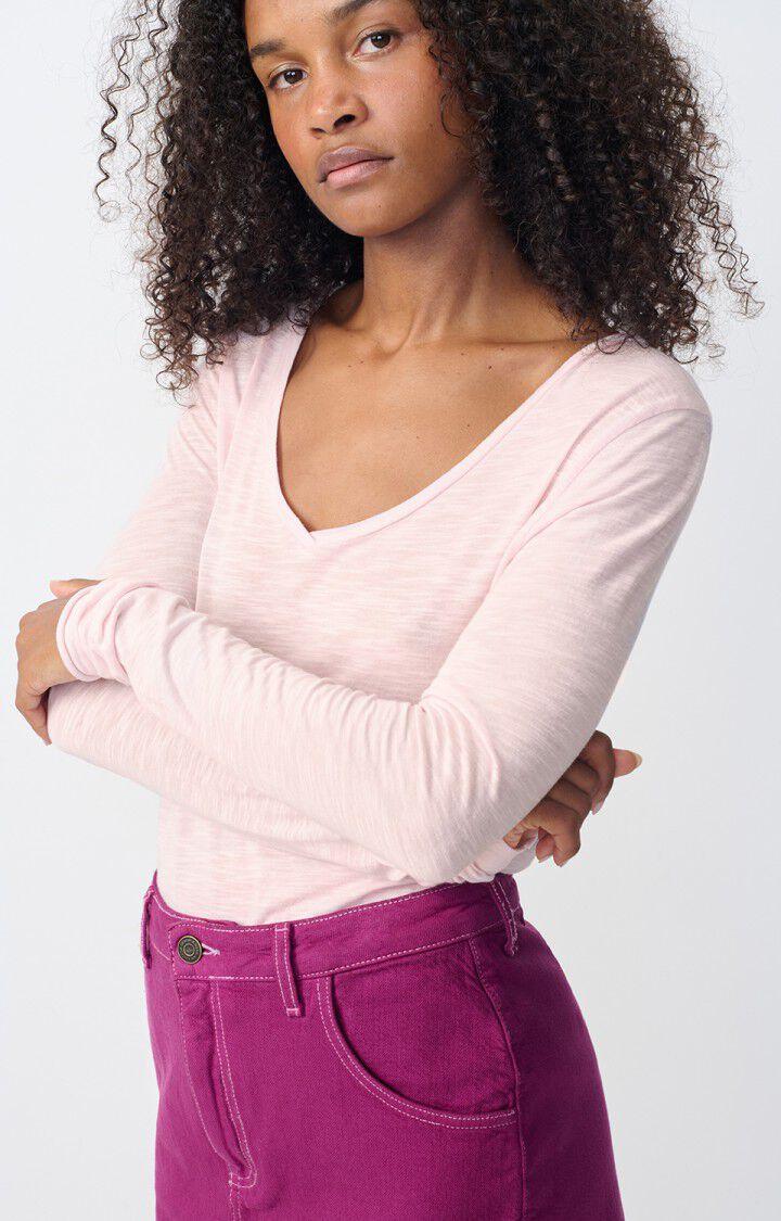 american vintage T-shirt femme Jacksonville - GUIMAUVE VINTAGE 68 Manches longues Rose - E25