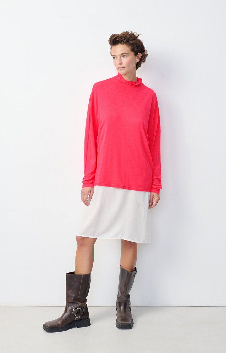 american vintage T-shirt femme Jacksonville - HORTENSIA FLUO 56 Manches longues Rose - E25