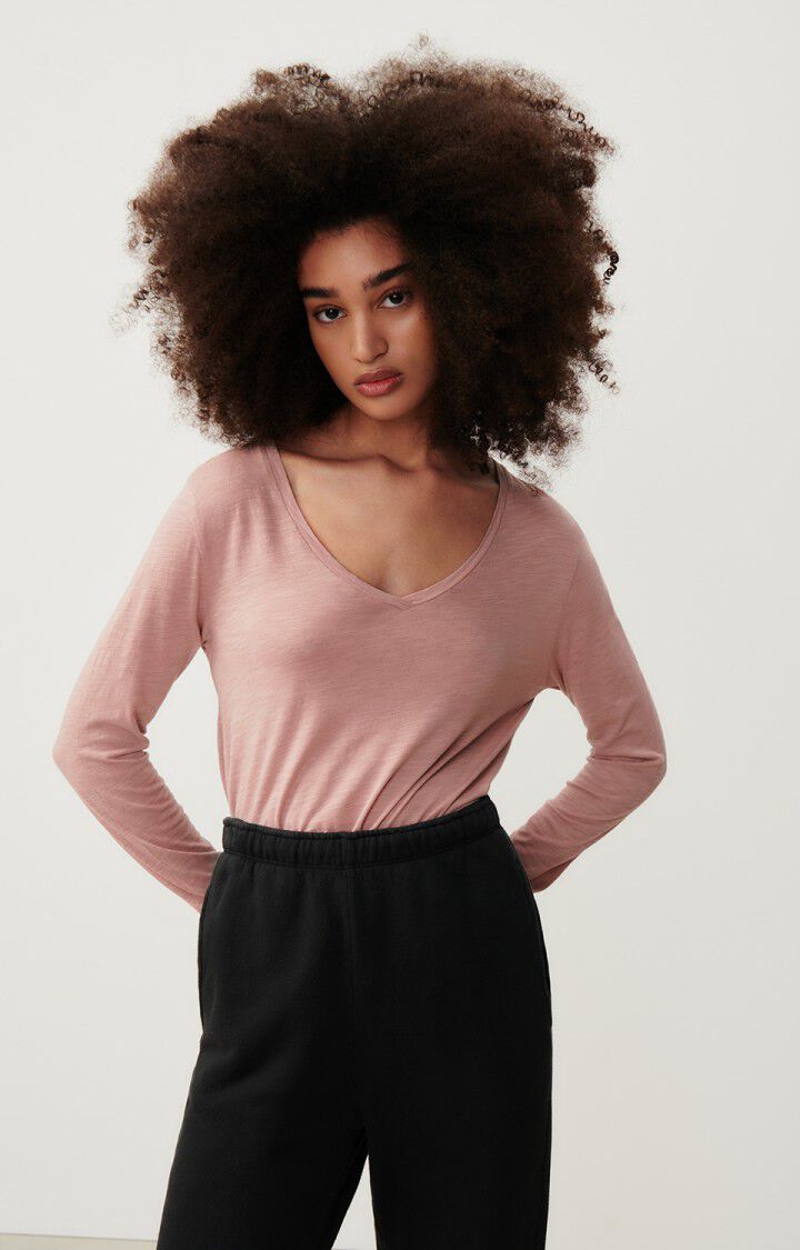 american vintage T-shirt femme Jacksonville - JACINTHE VINTAGE 68 Manches longues Rose - H23