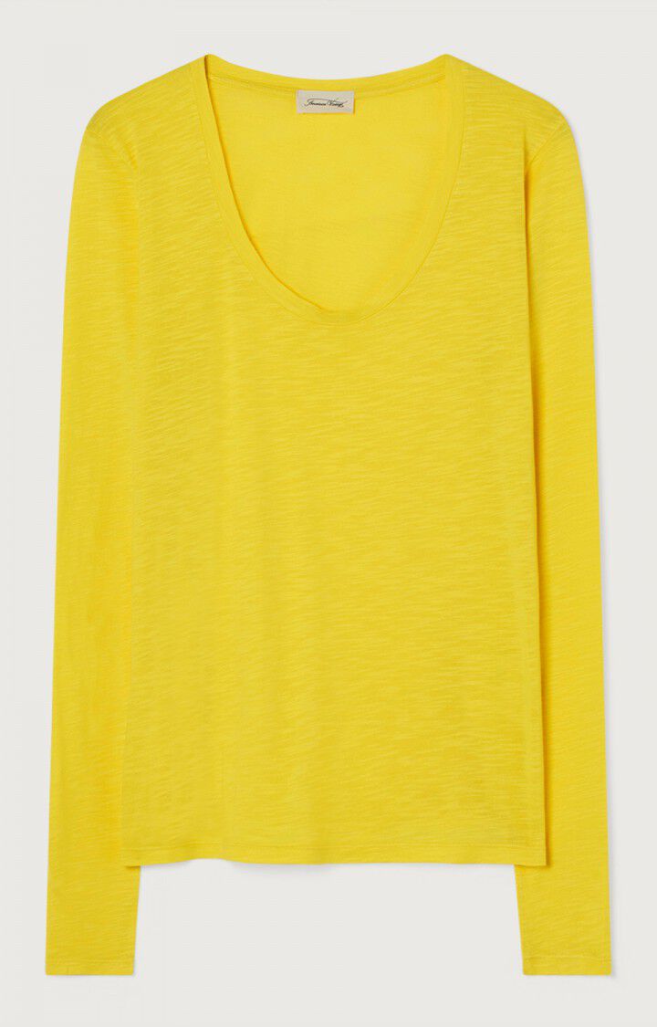american vintage T-shirt femme Jacksonville - JONQUILLE VINTAGE 65 Manches longues Jaune - E22B