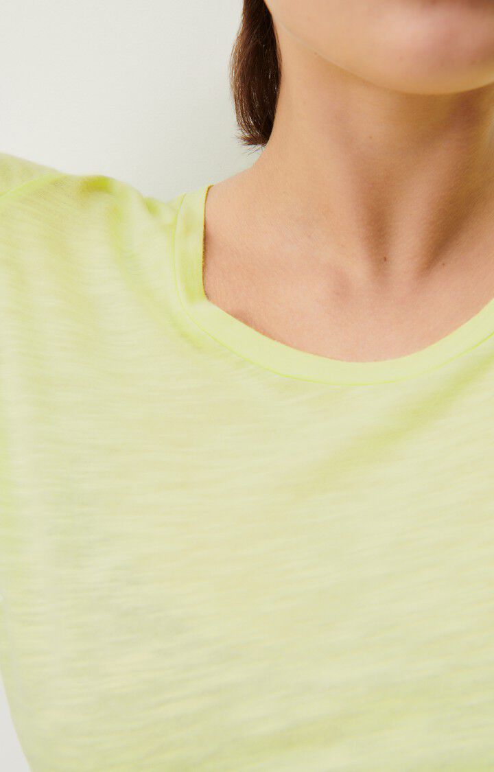 American Vintage T-shirt Femme Jacksonville - LIME VINTAGE 65 Manches Longues Jaune - E24