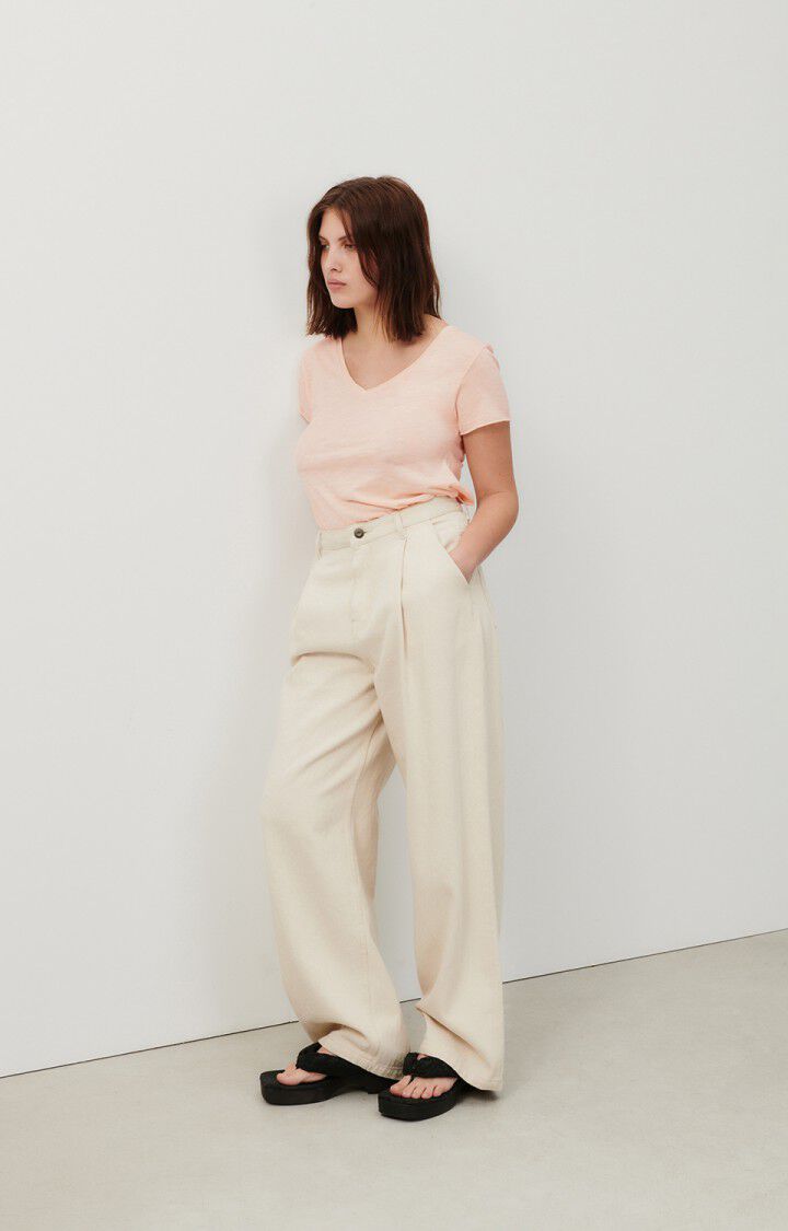 American Vintage T-shirt Femme Jacksonville - MERINGUE VINTAGE 15 Manches Courtes Rose - E24