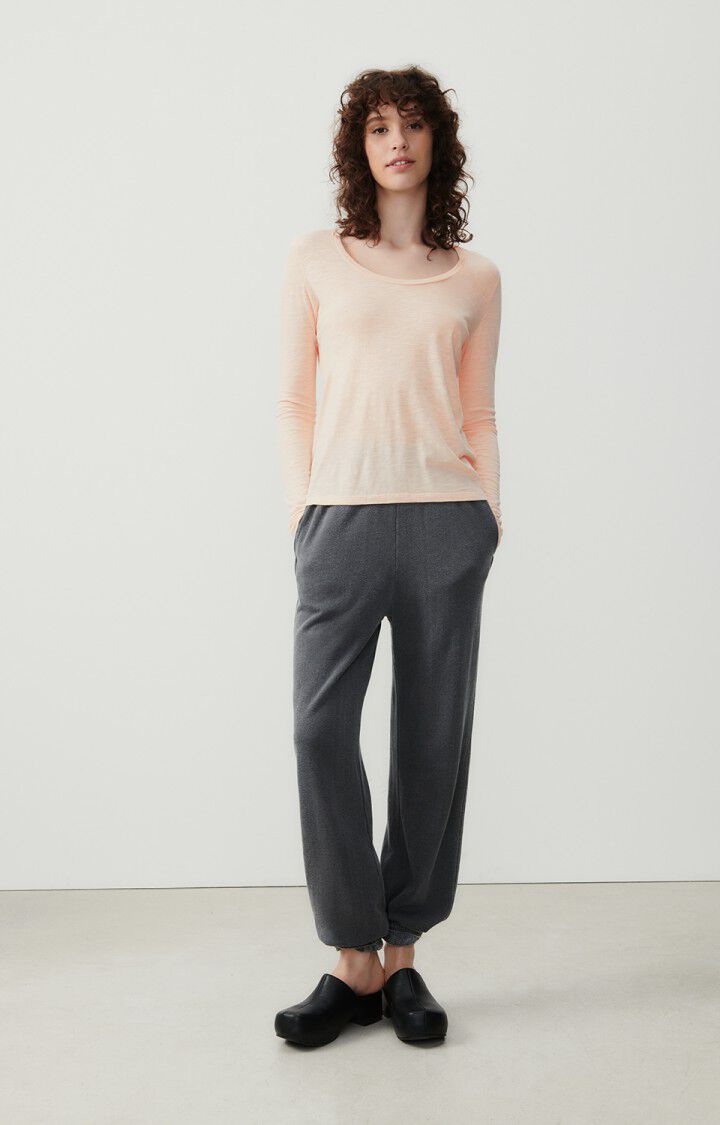 American Vintage T-shirt Femme Jacksonville - MERINGUE VINTAGE 65 Manches Longues Rose - E24