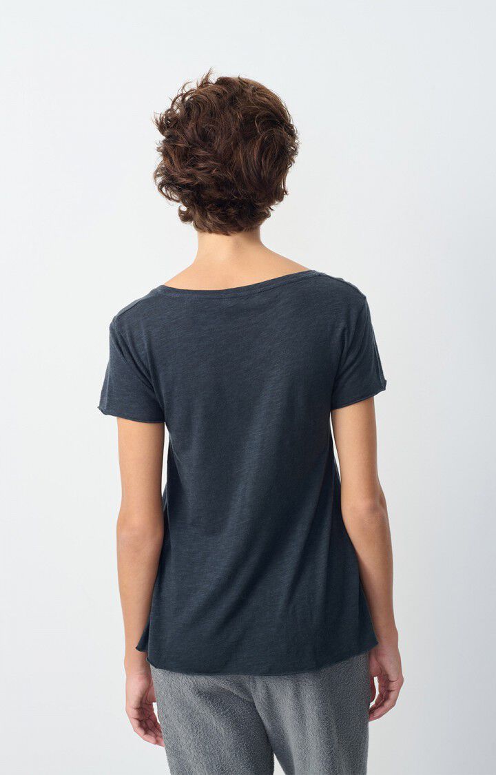 American Vintage T-shirt Femme Jacksonville - NAVY 15 Manches Courtes Bleu - E25