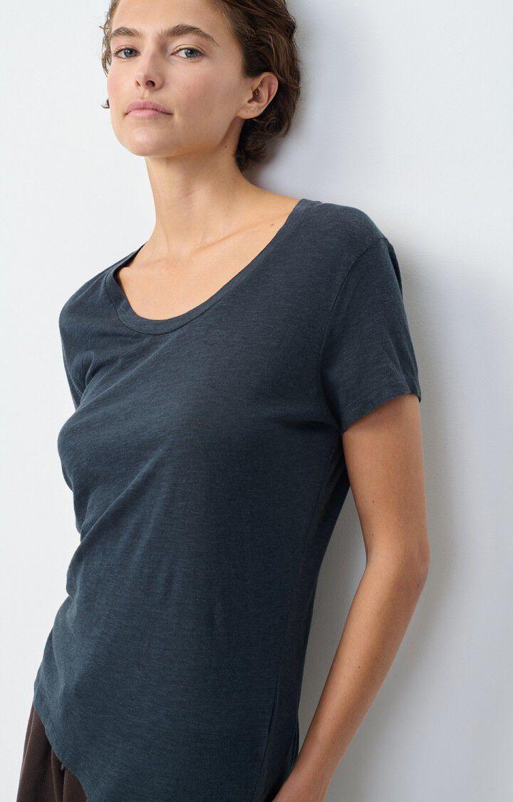 American Vintage T-shirt Femme Jacksonville - NAVY 15 Manches Courtes Bleu - E25