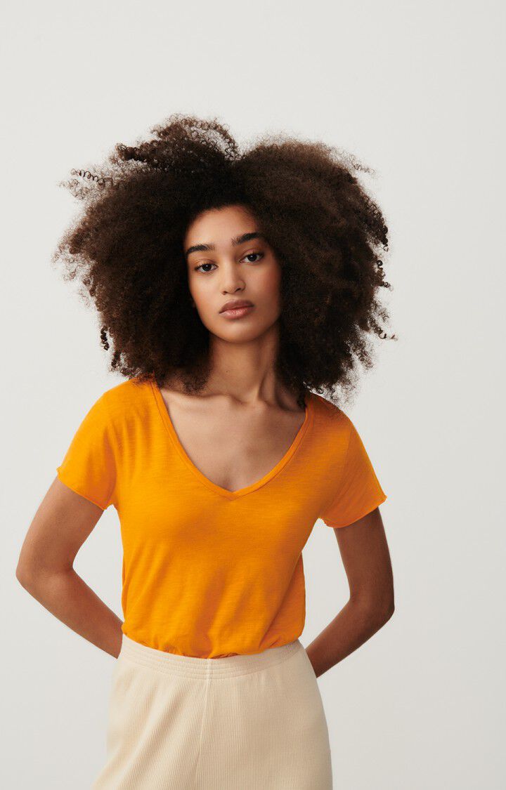 american vintage T-shirt femme Jacksonville - NECTARINE VINTAGE 15 Manches courtes Orange - H23