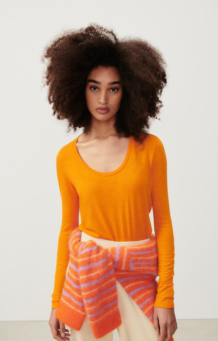 american vintage T-shirt femme Jacksonville - NECTARINE VINTAGE 65 Manches longues Orange - H23