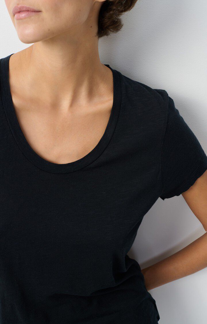 American Vintage T-shirt Femme Jacksonville - NOIR 15 Manches Courtes Noir - E25