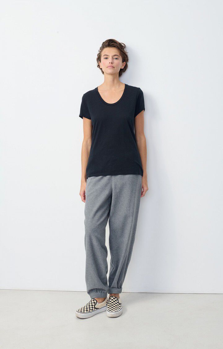 American Vintage T-shirt Femme Jacksonville - NOIR 15 Manches Courtes Noir - E25