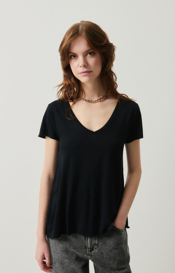 american vintage T-shirt femme Jacksonville - NOIR 15 Manches courtes Noir - E25