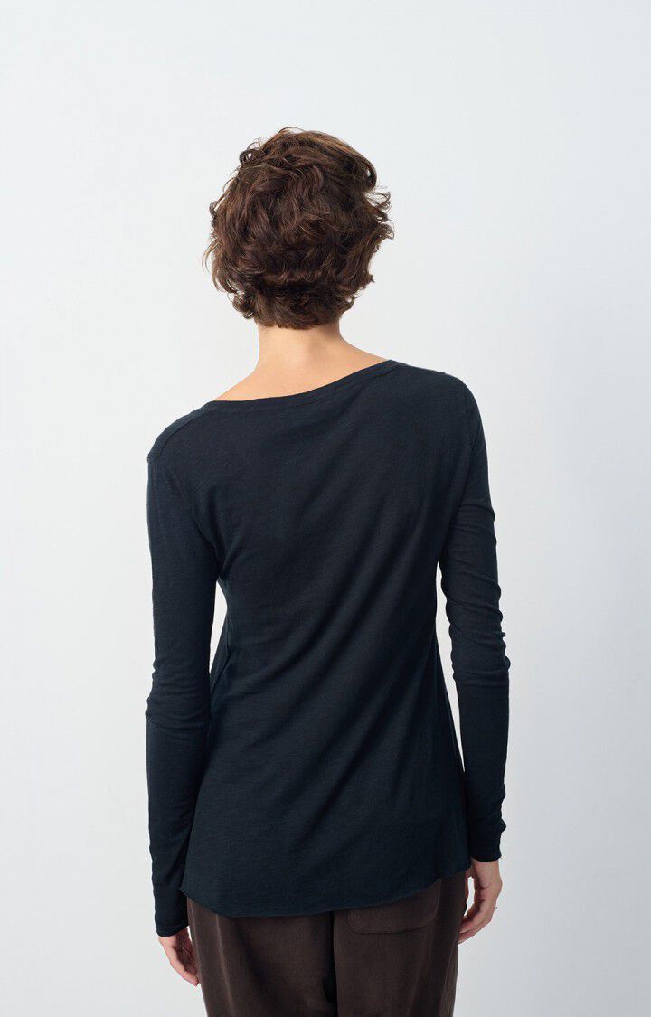 American Vintage T-shirt Femme Jacksonville - NOIR 48 Manches Longues Noir - E25