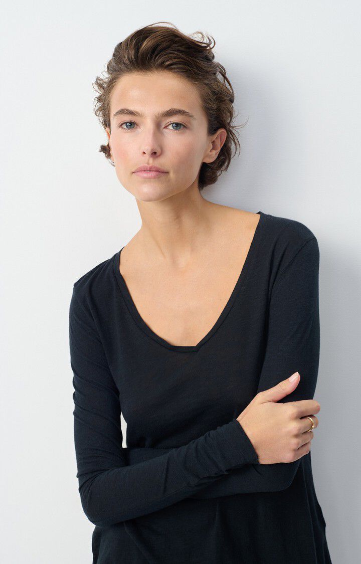 american vintage T-shirt femme Jacksonville - NOIR 48 Manches longues Noir - E25