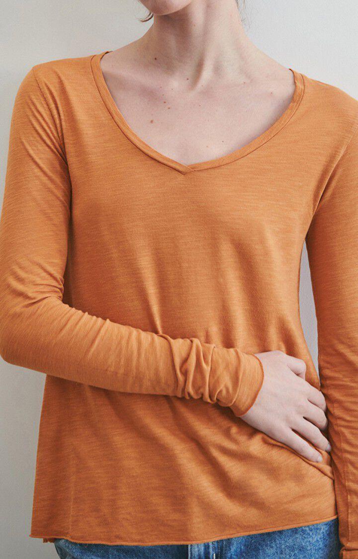 american vintage T-shirt femme Jacksonville - NOISETTE VINTAGE 68 Manches longues Marron - E23