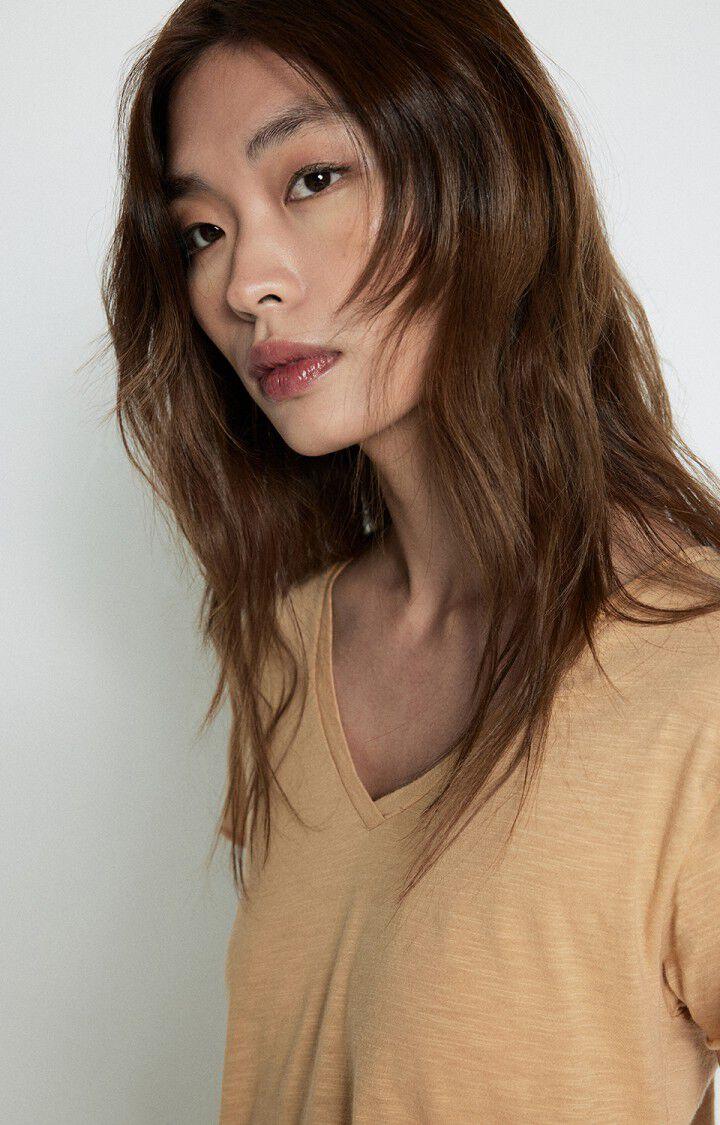 American Vintage T-shirt Femme Jacksonville - NOISETTINE VINTAGE 15 Manches Courtes Marron - E25