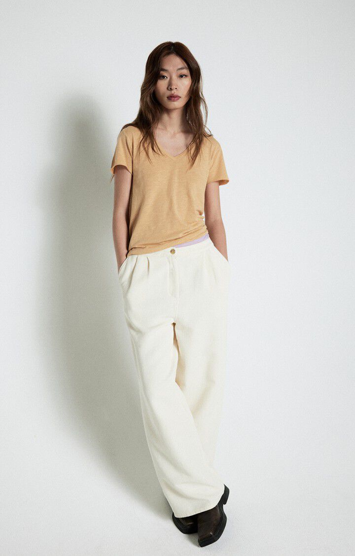 American Vintage T-shirt Femme Jacksonville - NOISETTINE VINTAGE 15 Manches Courtes Marron - E25