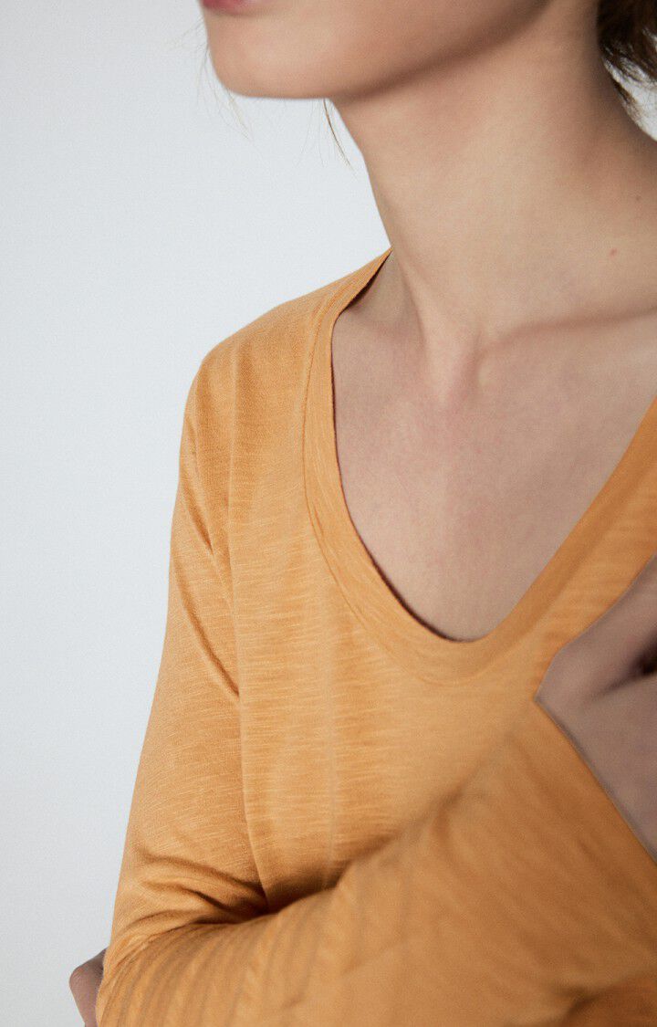 American Vintage T-shirt Femme Jacksonville - NOISETTINE VINTAGE 65 Manches Longues Marron - E25