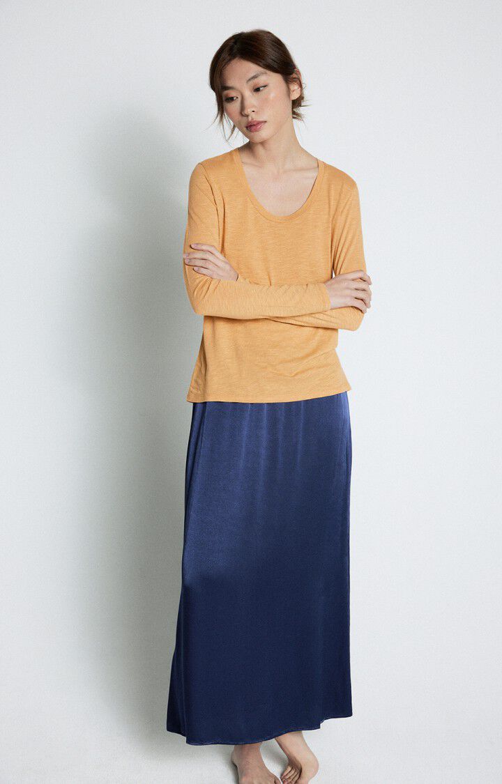 American Vintage T-shirt Femme Jacksonville - NOISETTINE VINTAGE 65 Manches Longues Marron - E25