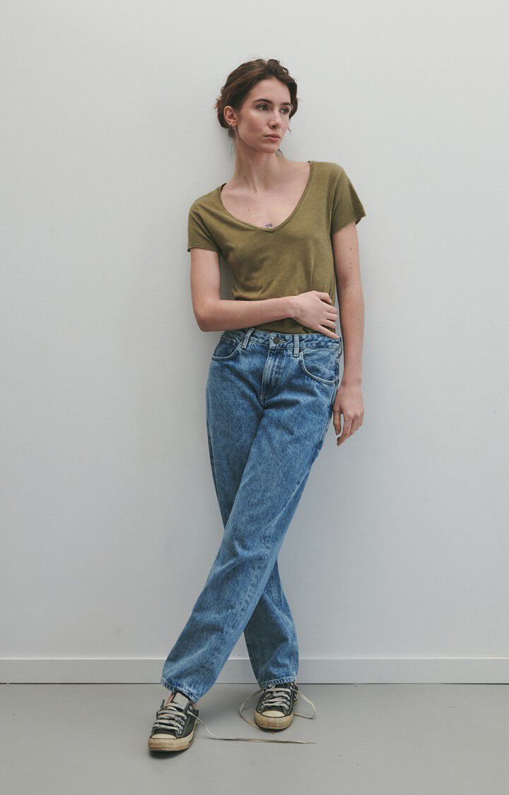 American Vintage T-shirt Femme Jacksonville - OLIVE VINTAGE 15 Manches Courtes Vert - H22B