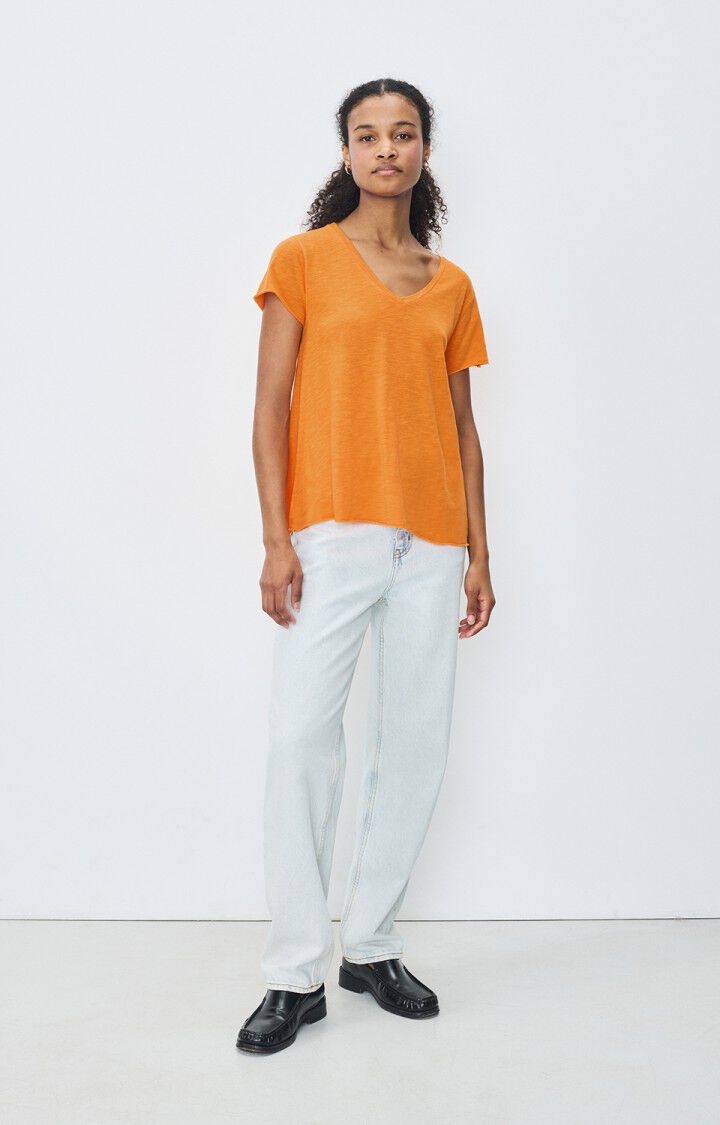 American Vintage T-shirt Femme Jacksonville - ORANGEADE VINTAGE 15 Manches Courtes Orange - E25