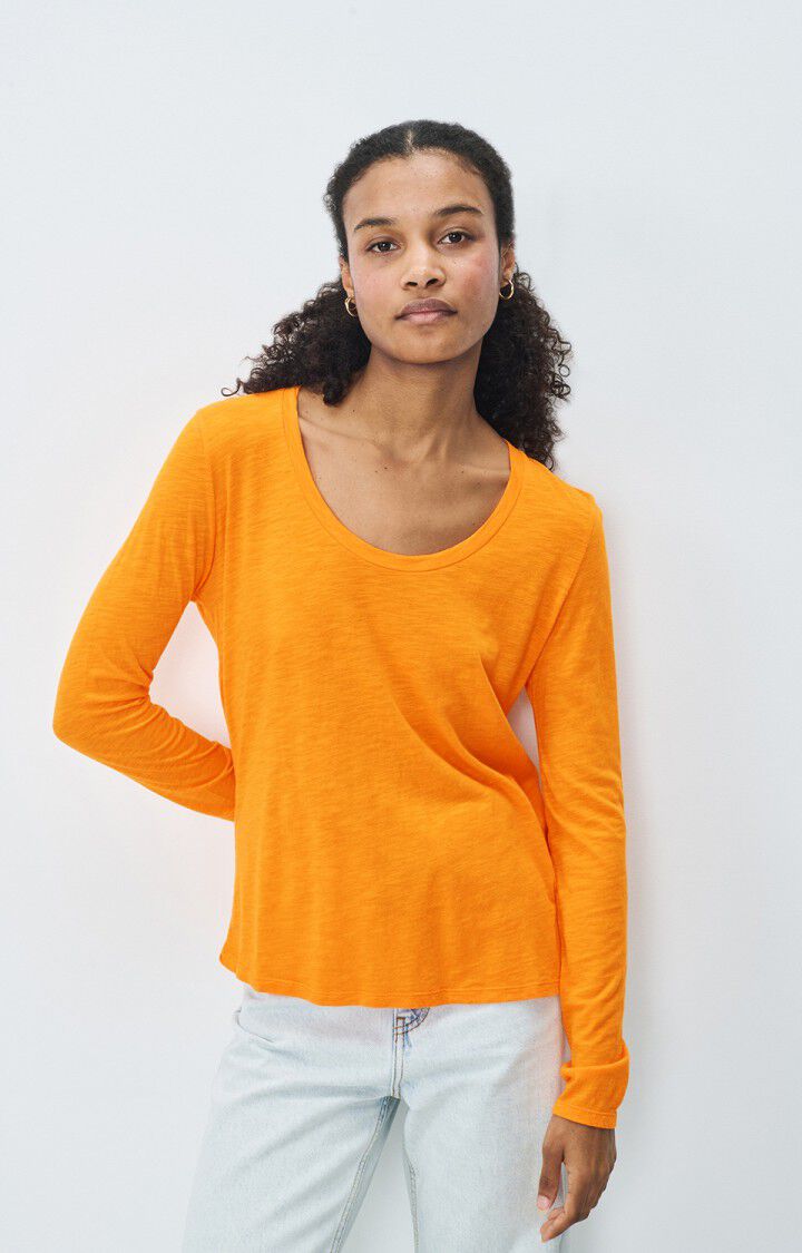 american vintage T-shirt femme Jacksonville - ORANGEADE VINTAGE 65 Manches longues Orange - E25