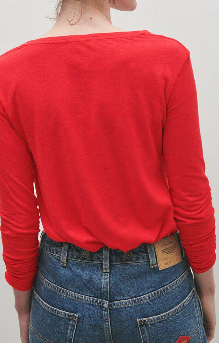 American Vintage T-shirt Femme Jacksonville - PASSION VINTAGE 68 Manches Longues Rouge - E23