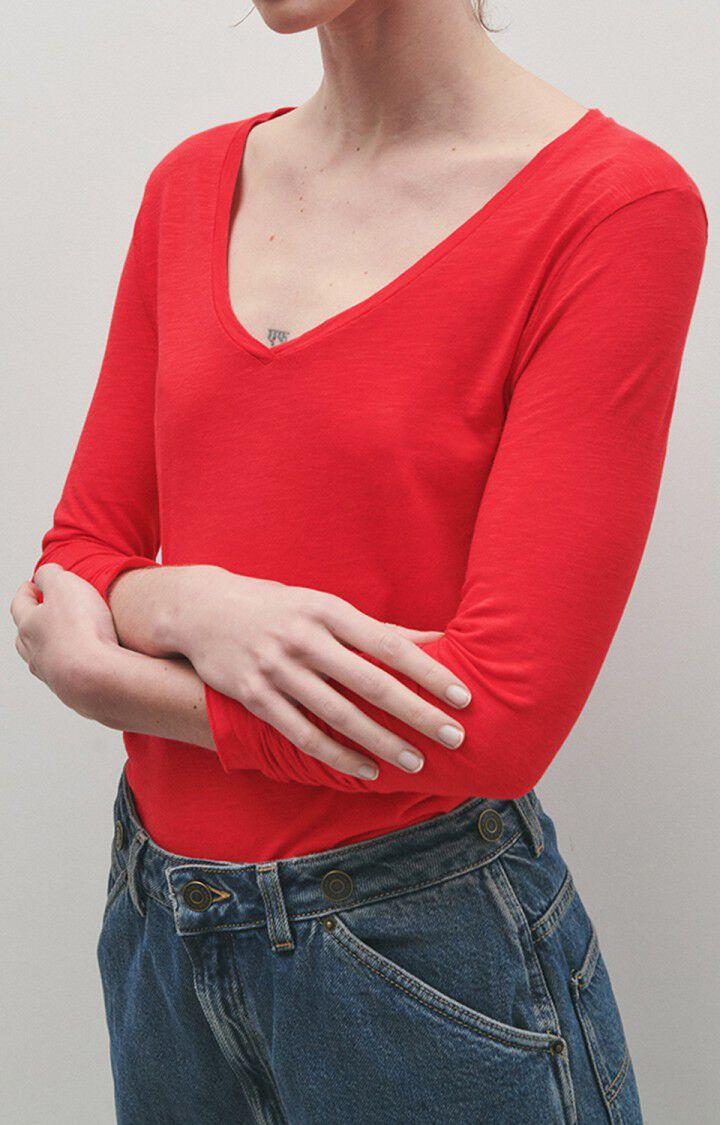 american vintage T-shirt femme Jacksonville - PASSION VINTAGE 68 Manches longues Rouge - E23