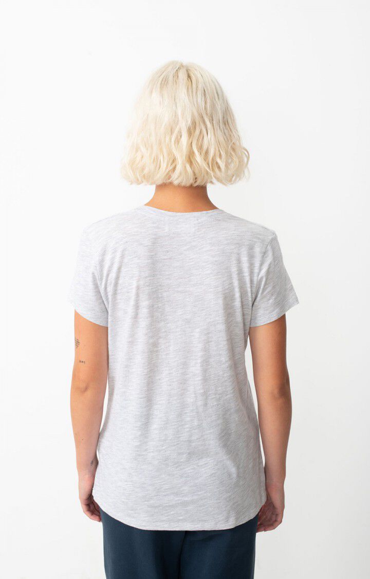 American Vintage T-shirt Femme Jacksonville - POLAIRE CHINE 15 Manches Courtes Gris - E25
