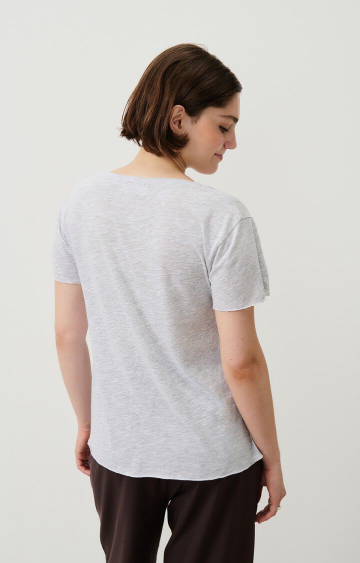 American Vintage T-shirt Femme Jacksonville - POLAIRE CHINE 15 Manches Courtes Gris - E25