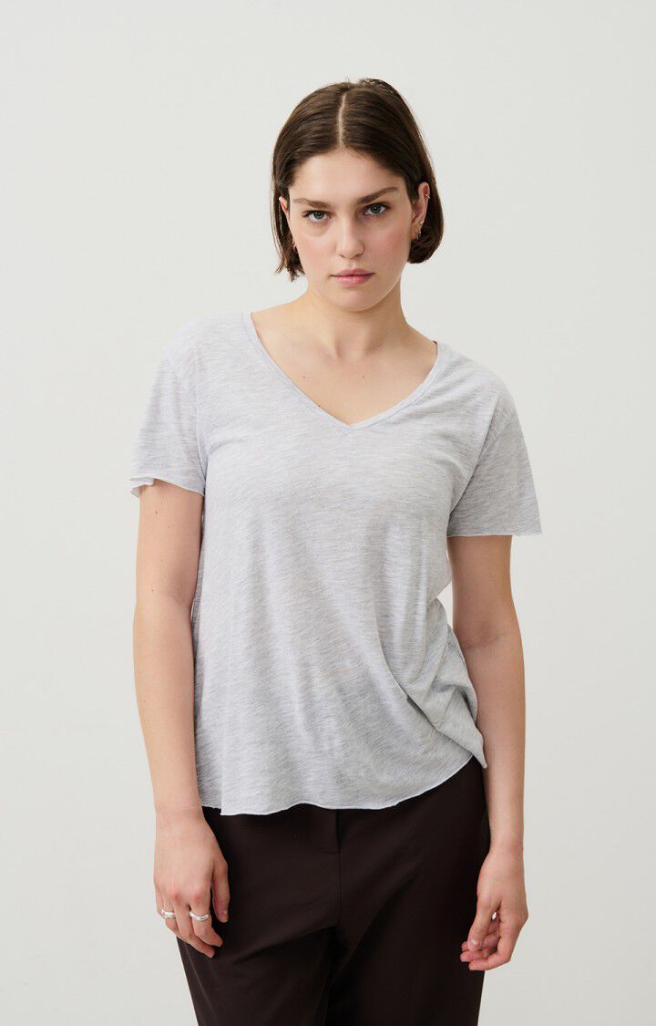 american vintage T-shirt femme Jacksonville - POLAIRE CHINE 15 Manches courtes Gris - E25