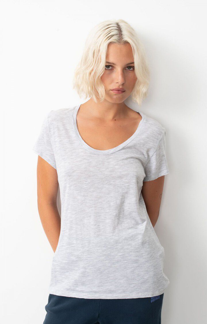 american vintage T-shirt femme Jacksonville - POLAIRE CHINE 15 Manches courtes Gris - E25