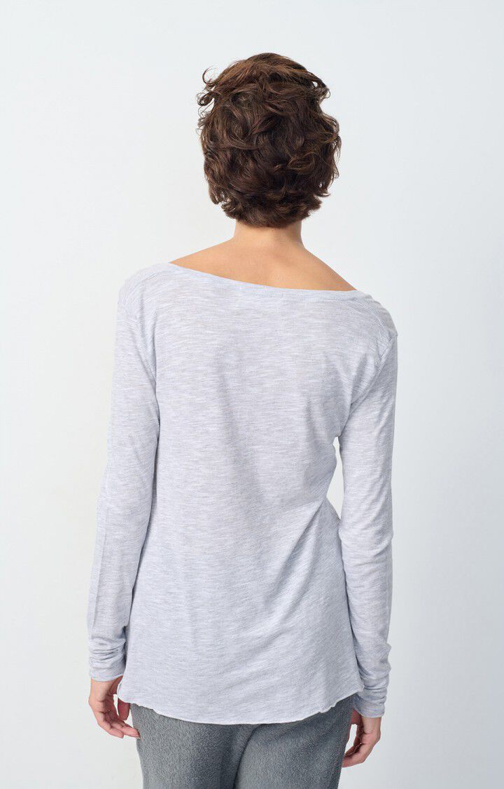 American Vintage T-shirt Femme Jacksonville - POLAIRE CHINE 48 Manches Longues Gris - E25