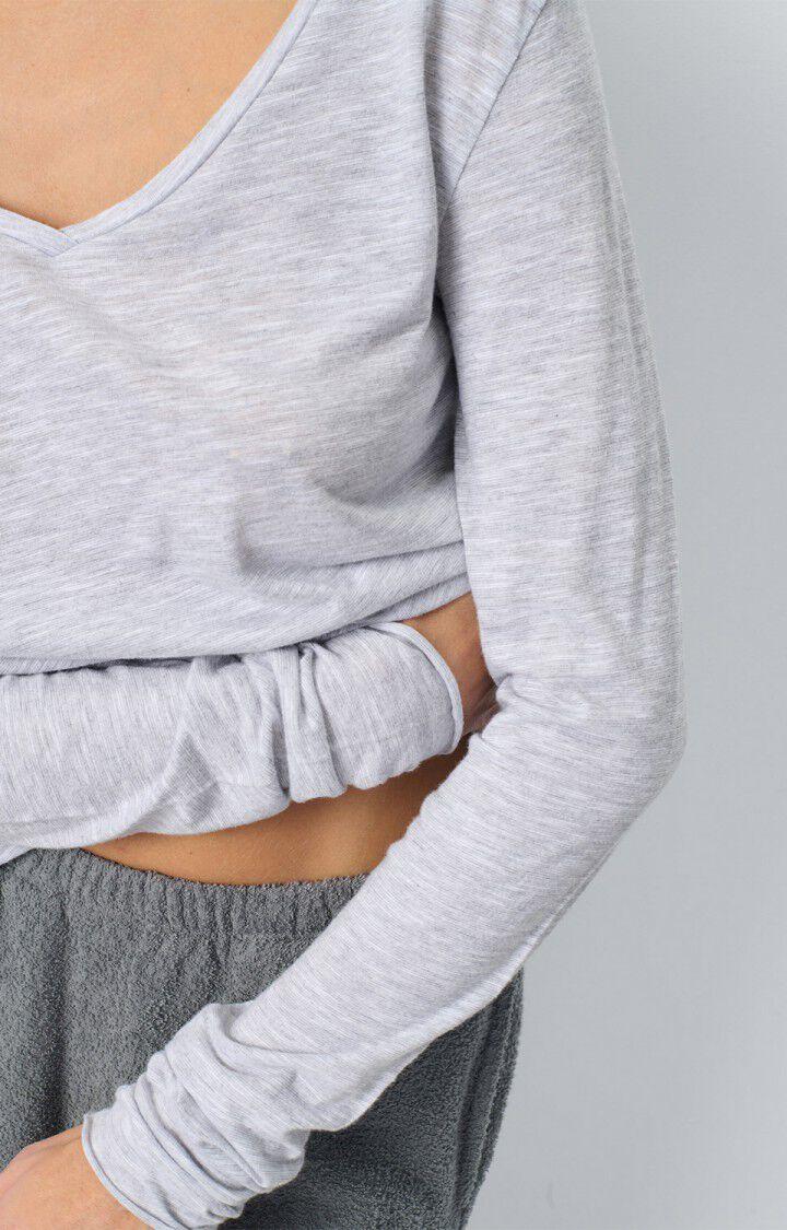 American Vintage T-shirt Femme Jacksonville - POLAIRE CHINE 48 Manches Longues Gris - E25