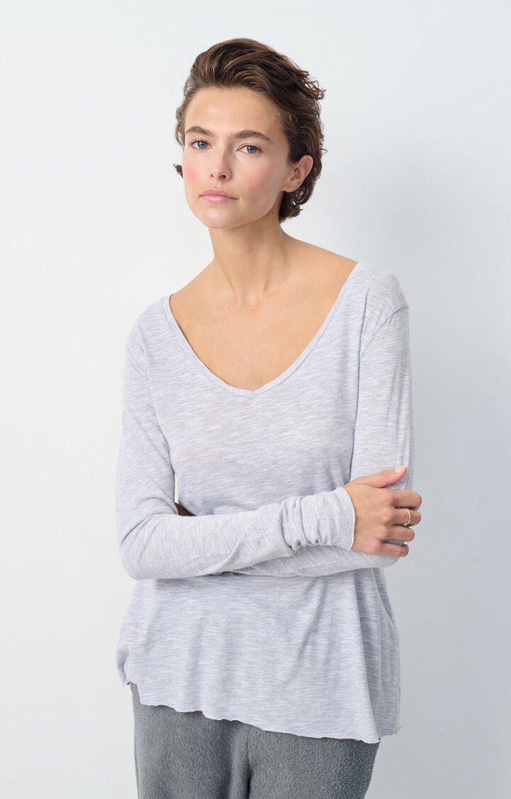 american vintage T-shirt femme Jacksonville - POLAIRE CHINE 48 Manches longues Gris - E25