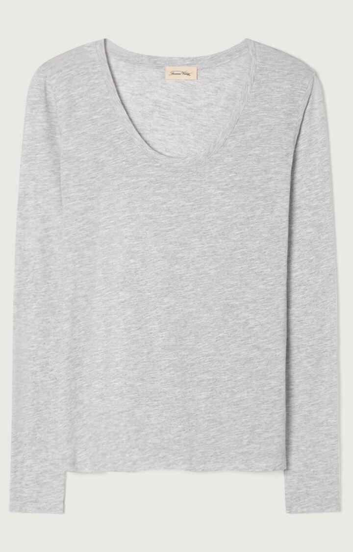 American Vintage T-shirt Femme Jacksonville - POLAIRE CHINE 65 Manches Longues Gris - E25