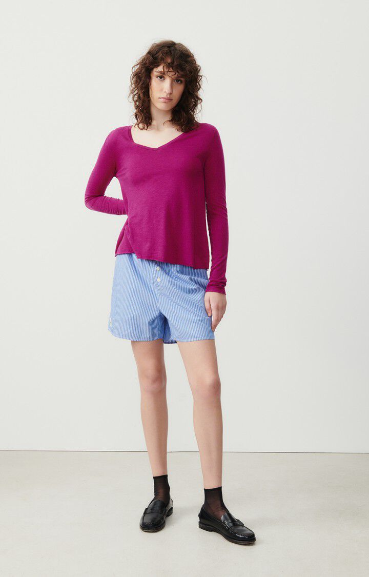 American Vintage T-shirt Femme Jacksonville - RAISIN VINTAGE 48 Manches Longues Violet - E24