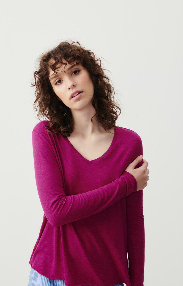 american vintage T-shirt femme Jacksonville - RAISIN VINTAGE 48 Manches longues Violet - E24